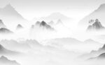 中式 新款灰色山水 tif分层