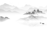 高档 现代灰色山水 tif分层