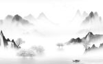高档 灰色画山水图 tif分层
