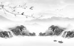 意境 客厅山水背景 tif分层