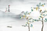 中式多子多福背景墙