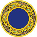 皇家花纹圆框