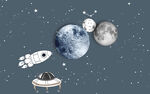 卡通星空背景墙