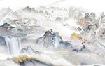 新中式山水背景墙