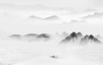 最新灰色山水图 TIF分层画