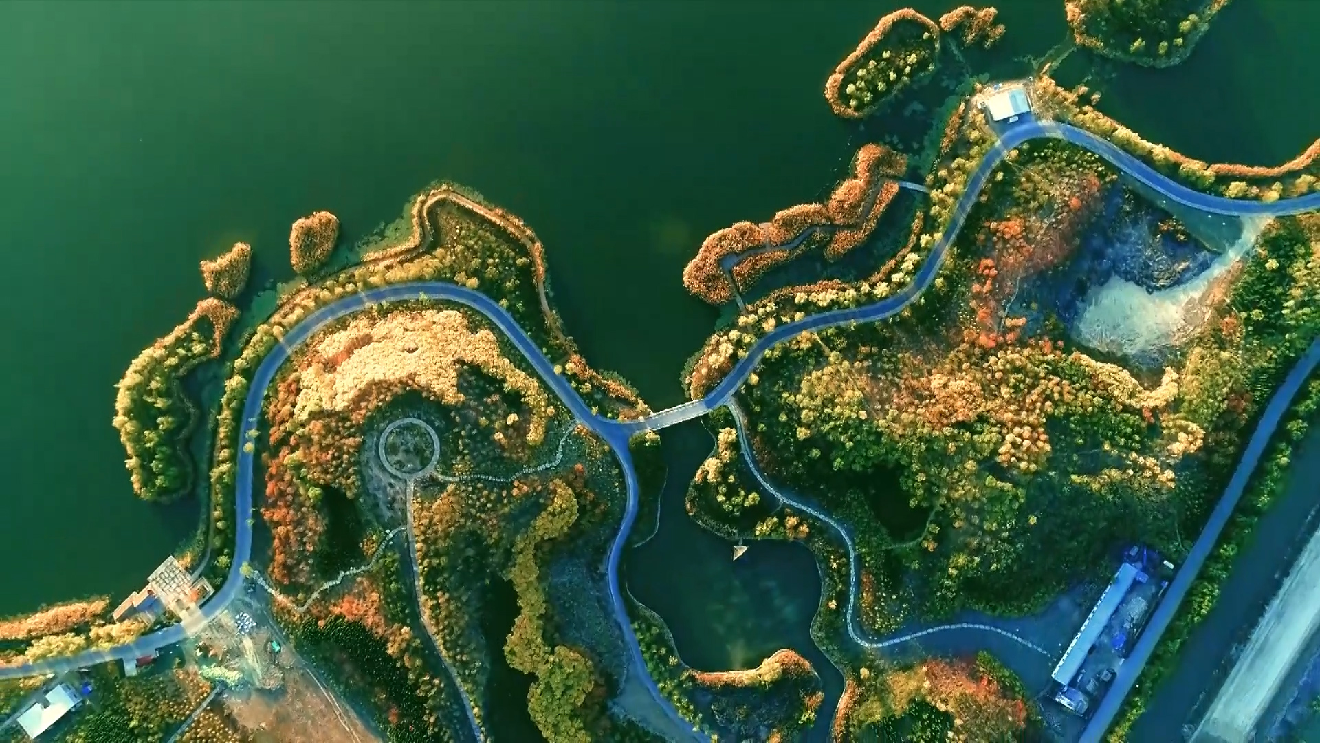 秋日马踏湖航拍