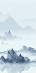 蓝色中式玄关图 TIF分层画