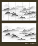 中式水墨山水背景