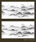 中式抽象水墨山水背景