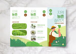 绿色植物茶叶插画折页