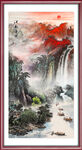 竖幅山水画