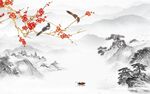 梅花新中式背景墙
