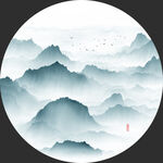 青色山水画