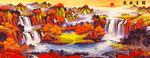鸿运当头流水生财装饰画