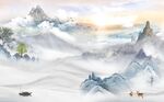 新中式山水背景墙