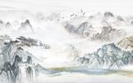 新中式山水背景墙