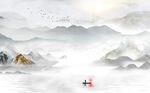 新中式山水背景墙