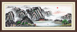 高山流水山水画 江山如画
