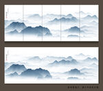 抽象水墨群山