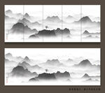 水墨抽象现代山水画