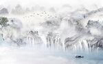 新中式山水背景墙