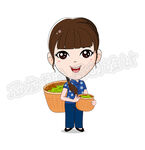 卡通采茶女矢量图