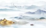 新中式山水背景墙