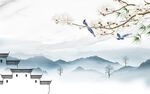 花鸟 风景山水墙画 TIF分层
