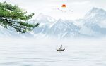 高档 简约山水墙画 TIF分层