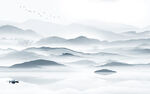 现代 风景山水墙画 TIF分层