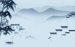 徽派 客厅新山水画 TIF分层