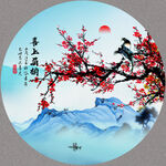  梅花油画 