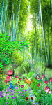 风景竹林玄关背景墙