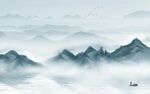 人气 意境山水墙画 tif分层