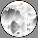 水墨山水画 