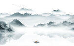 大气 山水背景墙画 TIF分层