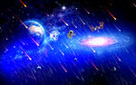 蓝色流星雨背景墙