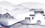 高清 别墅客厅山水 TIF分层