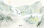 高清简约山水墙画 TIF分层