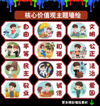 价值观墙绘