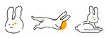 中秋节黄色卡通月亮兔子图案