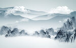 简约新客厅山水 TIF分层画