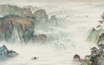 国画 高档山水背景 tif分层