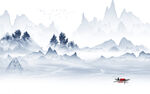 中式高端山水墙画 TIF分层