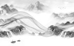 大气 山水客厅背景 tif分层