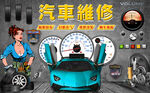 汽车维修工装背景墙