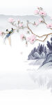 新中式简约玄关山水 TIF分层