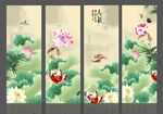 荷花国画