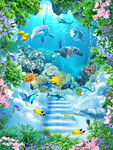 海洋动物天顶壁画
