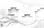 徽派 客厅新山水画 TIF分层
